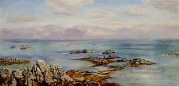  North Painting - View From The Balcony Of Cliff Cottage Lee Bay North Devon seascape Brett John